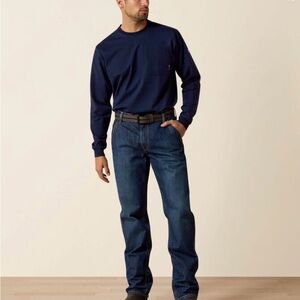 NWT Mens ARIAT Flame Resistant FR Denim Bootcut 36/34 work pants
